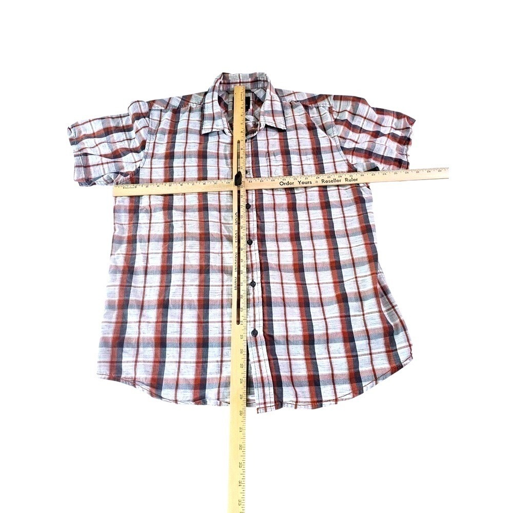 Prana Tamarack Shirt Men's XL Plaid‎ Short Sleeve Button Up Organic Blend - Picture 9 of 9